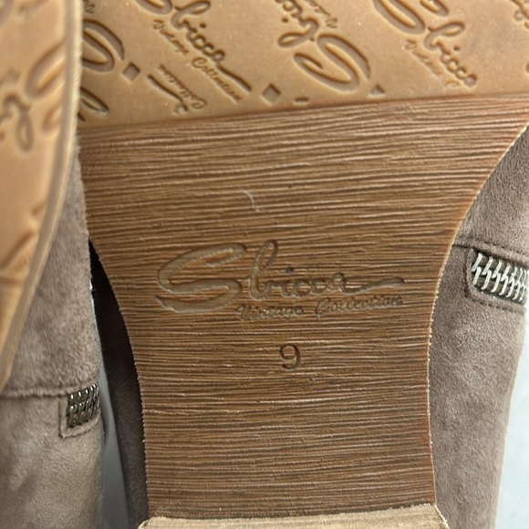 Sbicca Taniss Vintage Laser Cut Suede Leather Women's Mule Clog Zip Booties Boho - Picture 13 of 15